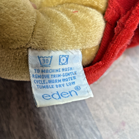 Eden Paddington Bear Plush Stuffed Animal Blue Hat Red Coat Vintage